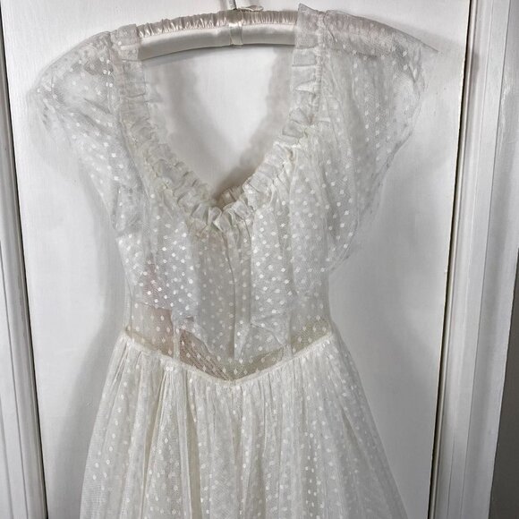 LoveShackFancy Faraway Fancy Noni White Swiss Dot Sheer Maxi Dress Size 4 NWT - Picture 12 of 13